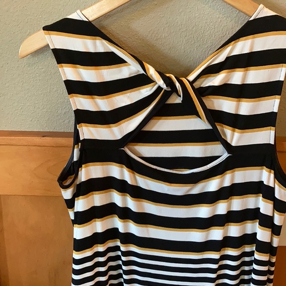 LOFT twist back stripe midi dress - Picture 6 of 9